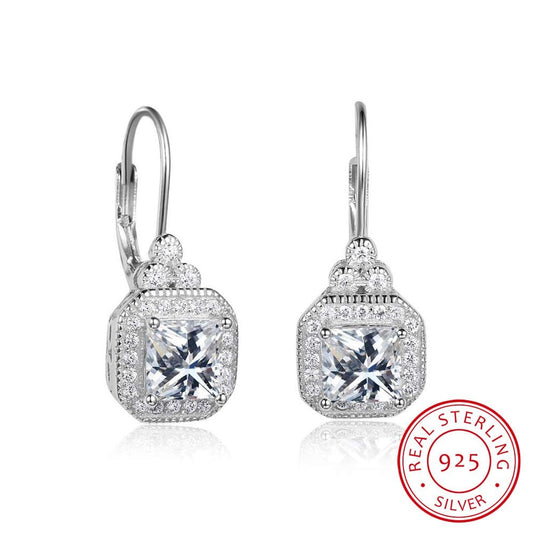 Sterling Silver Rhinestone Earrings